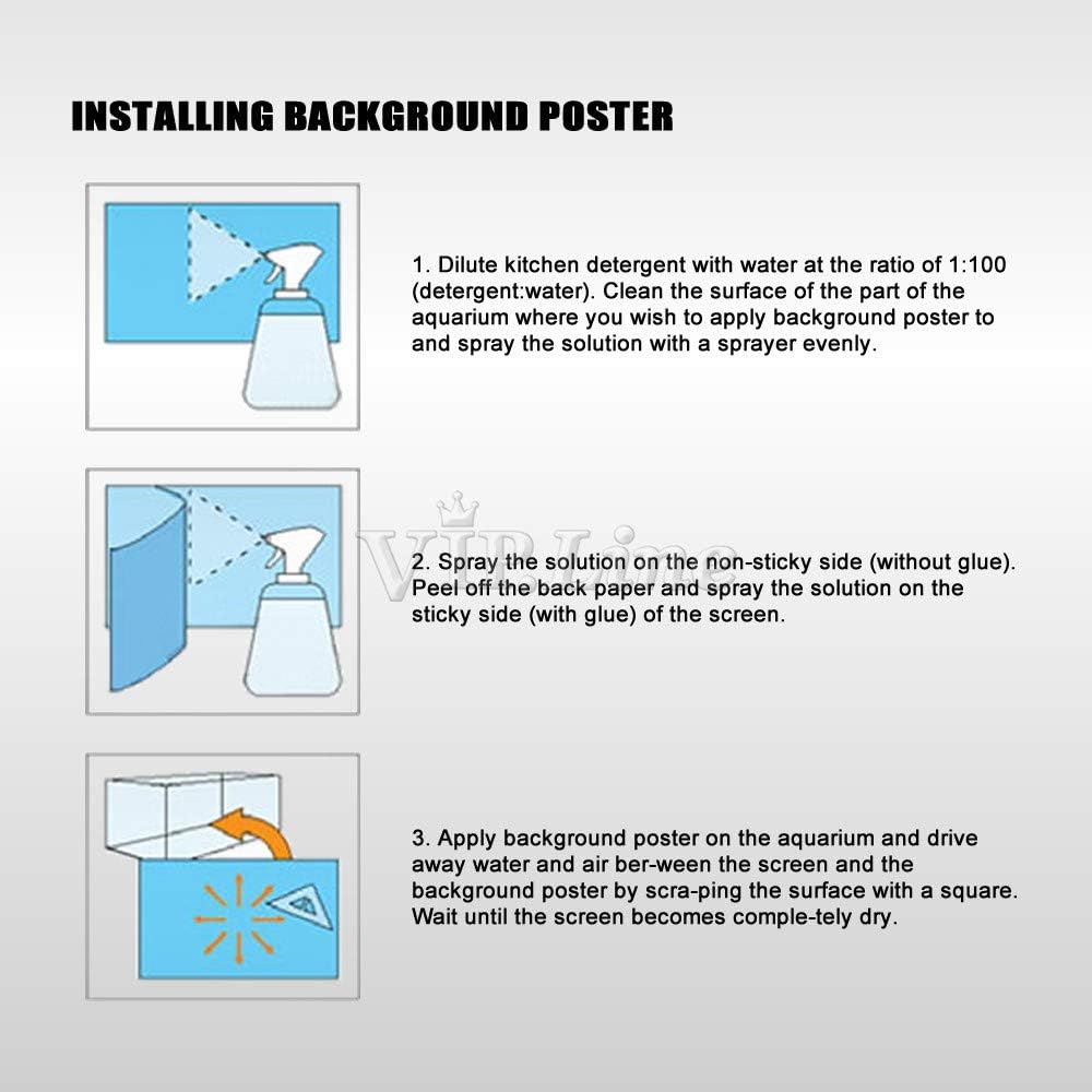 Rock Wall Aquarium Background Poster PVC Fish Tank Decor Landscape 24 36 48 72 (36" x 20"/ 91 x 50cm)