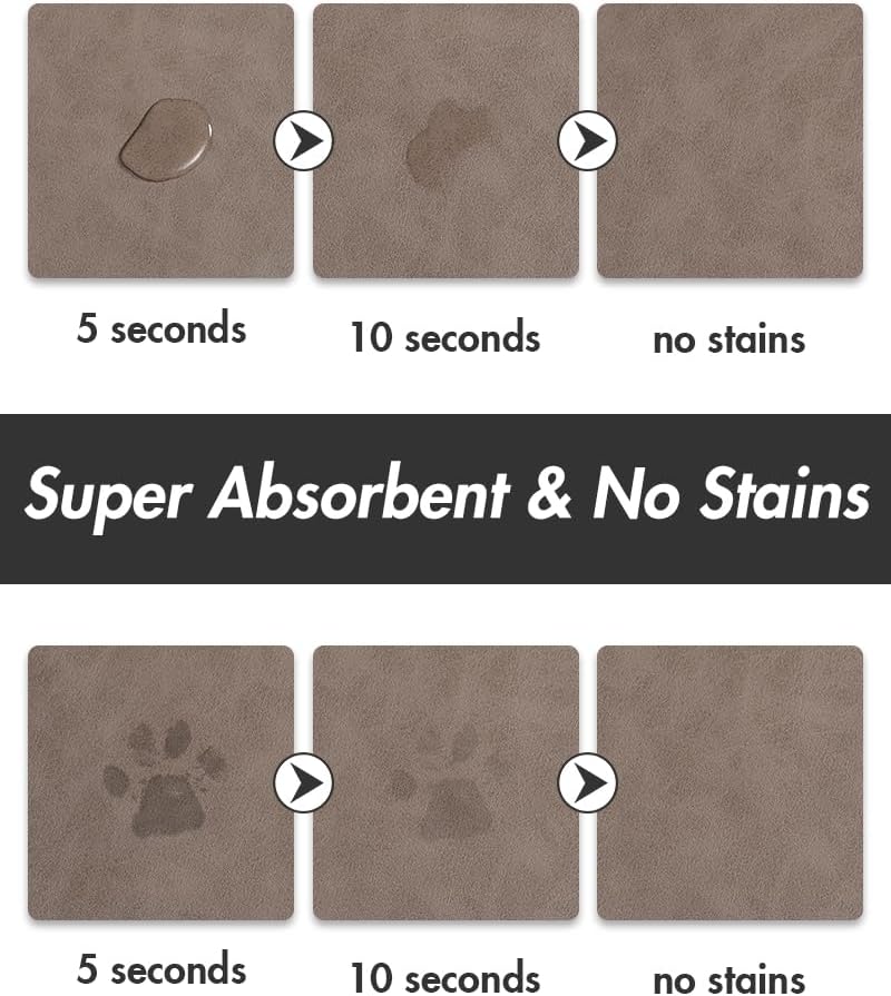 Absorbent Dog Water Mat for Food and Bowl - Quick Dry Pet Feeding Mat, No Stains, Accessories for Messy Drinkers