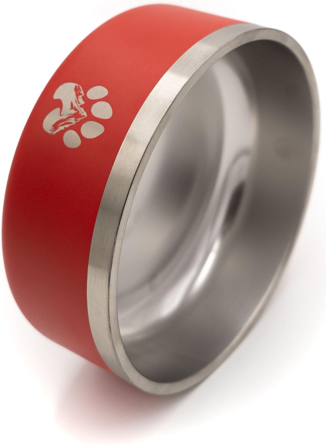 Stainless Steel Dog Bowl for Small-Large Dogs | Double Wall Insulated, Non-Slip Base Heavy Duty Water and Food Bowls for Dogs & Cats | Pet Safe BPA Free & Dishwasher Safe | 64 Oz - Red