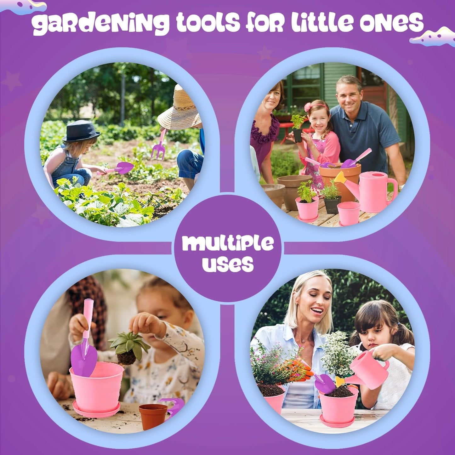 Kids and Toddler Gardening Set, Little Girls Gardening Set, Gardening Tools and Gifts for Kids Ages 4–8
