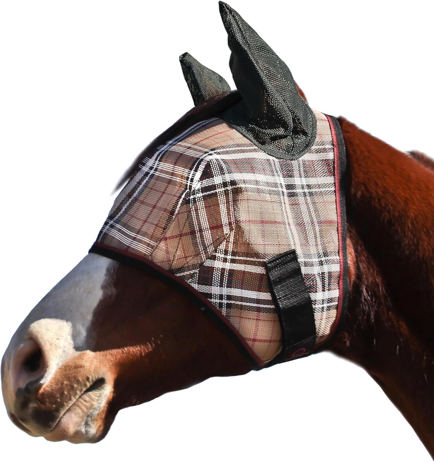 Kensington Signature Fly Mask w/Web Trim, Soft Mesh Ears & Forelock Opening Size: M-Small Horse Color: 121 - Deluxe Black