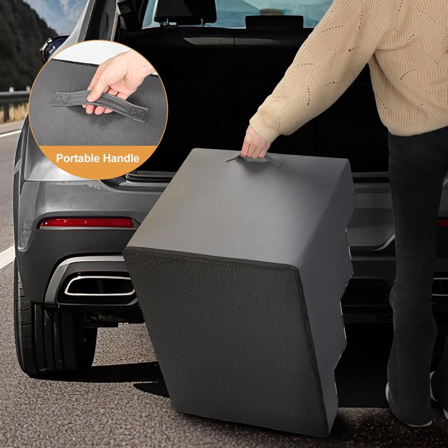 JOEJOY Dog Stairs for Small Dogs 17.7" H, 4-Step Dog Steps for High Bed and Couch, Pet Stairs with Non-Slip Bottom Washable Cover for Small Dogs and Cats