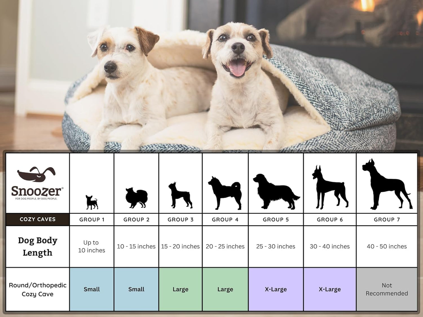 Snoozer Luxury Cozy Cave Dog Bed - Indoor Dog Bed with Cover Cave, Covered Calming Burrow for Medium & Large Sized Pets with Blanket Attached, Enclosed, Washable - XL, Hot Fudge