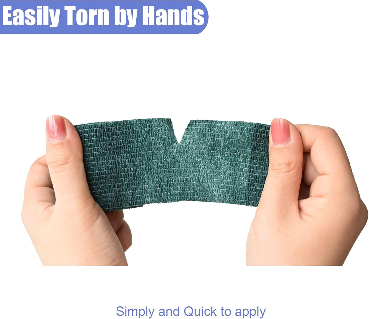 9 Pack 2" x 5 Yards Self Adhesive Bandage Wrap Self Stick Wrap for Ankle, Wrist, Finger, Sports, Breathable Cohesive Vet Tape for Pets (Dark Green)