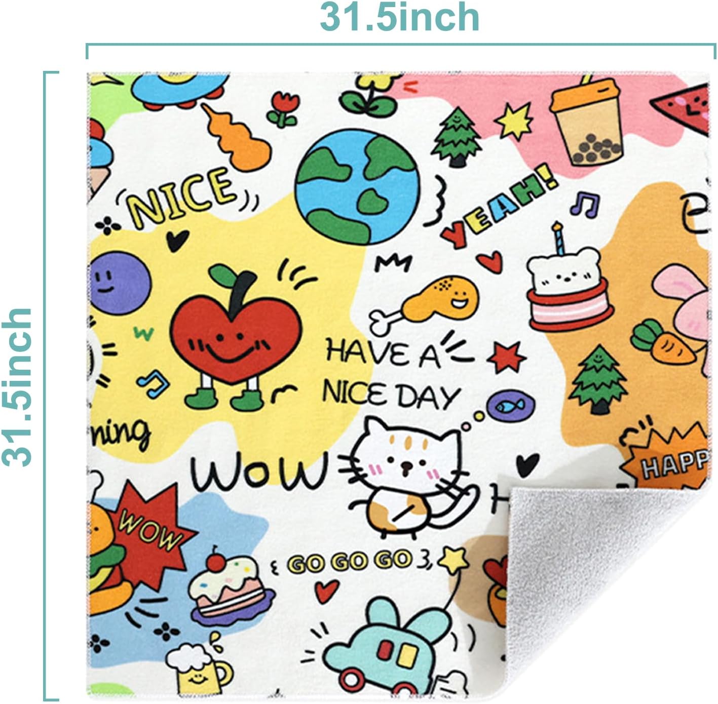 Cat Grooming Wrap, [XXL] Cat Restraint Wrap for Nail Clipping, Ear Cleaning, and Teeth Brushing, Self-Adherent, Anti-Bite, Anti-Scratch, Anti Scratch, Colorful Graffiti