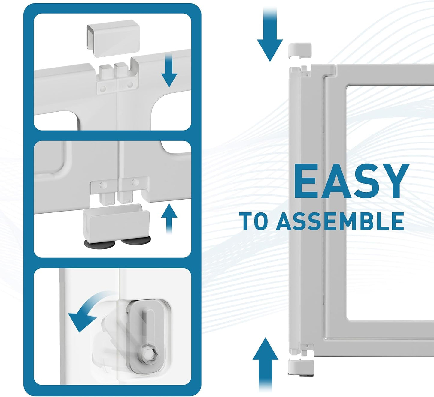 Citylife Dog Playpen with Door Clear Pet Playpen for Indoor Outdoor Easy to Install and Remove Puppy Playpen for Dogs, Cats, Bunnies, Pigs, 12 Panels