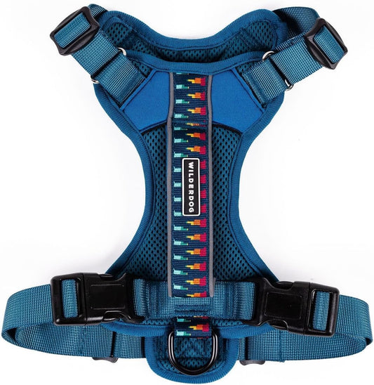 Wilderdog Lightweight Dog Harness with Reflective Straps - Small - Pacific Blue