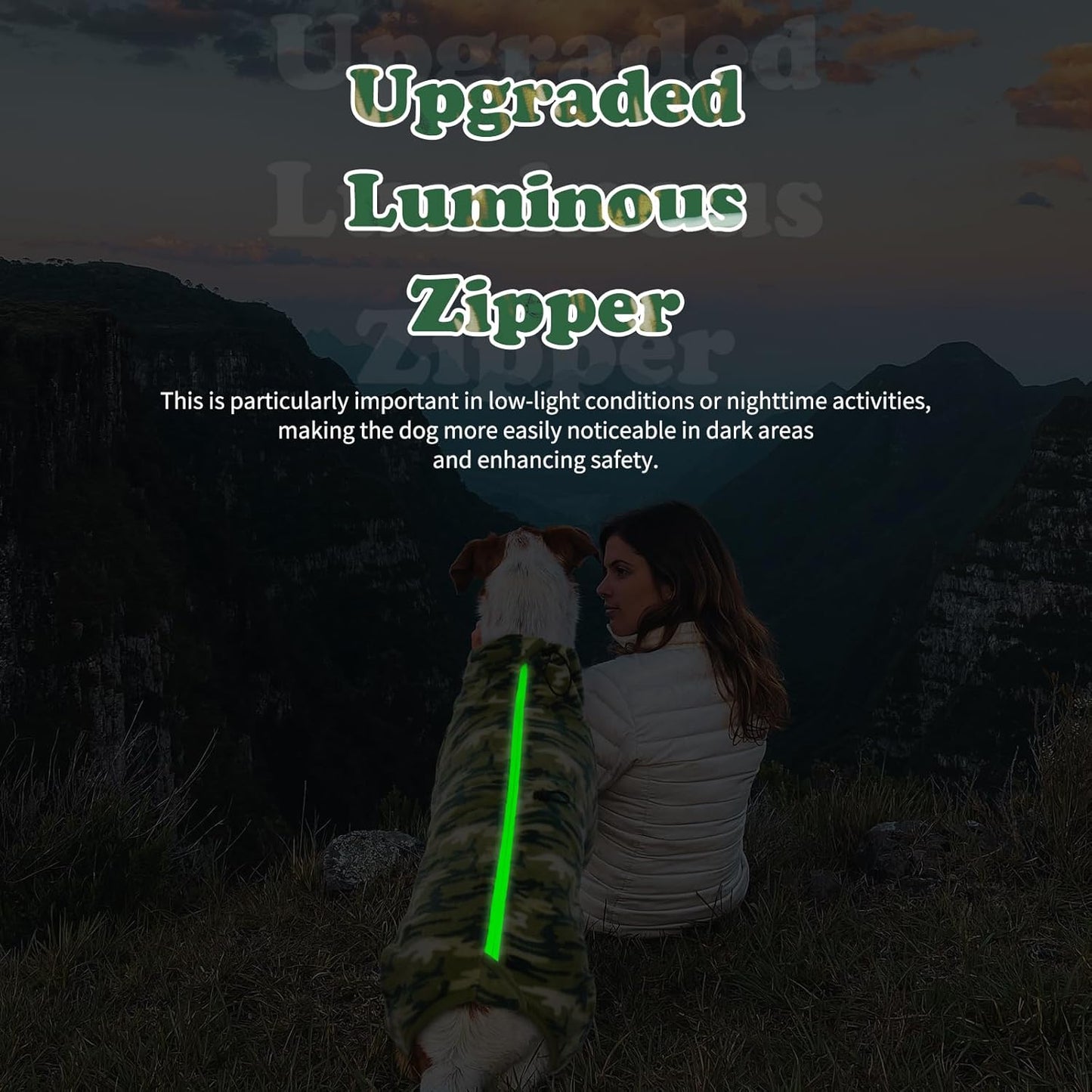 ROZKITCH Winter Coats for Small Dogs, Pet Windproof Warm Cold Weather Jacket Vest with Luminous Zipper, Jumpsuit Apparel Outfit Clothes for Small Dog Camo 2XS