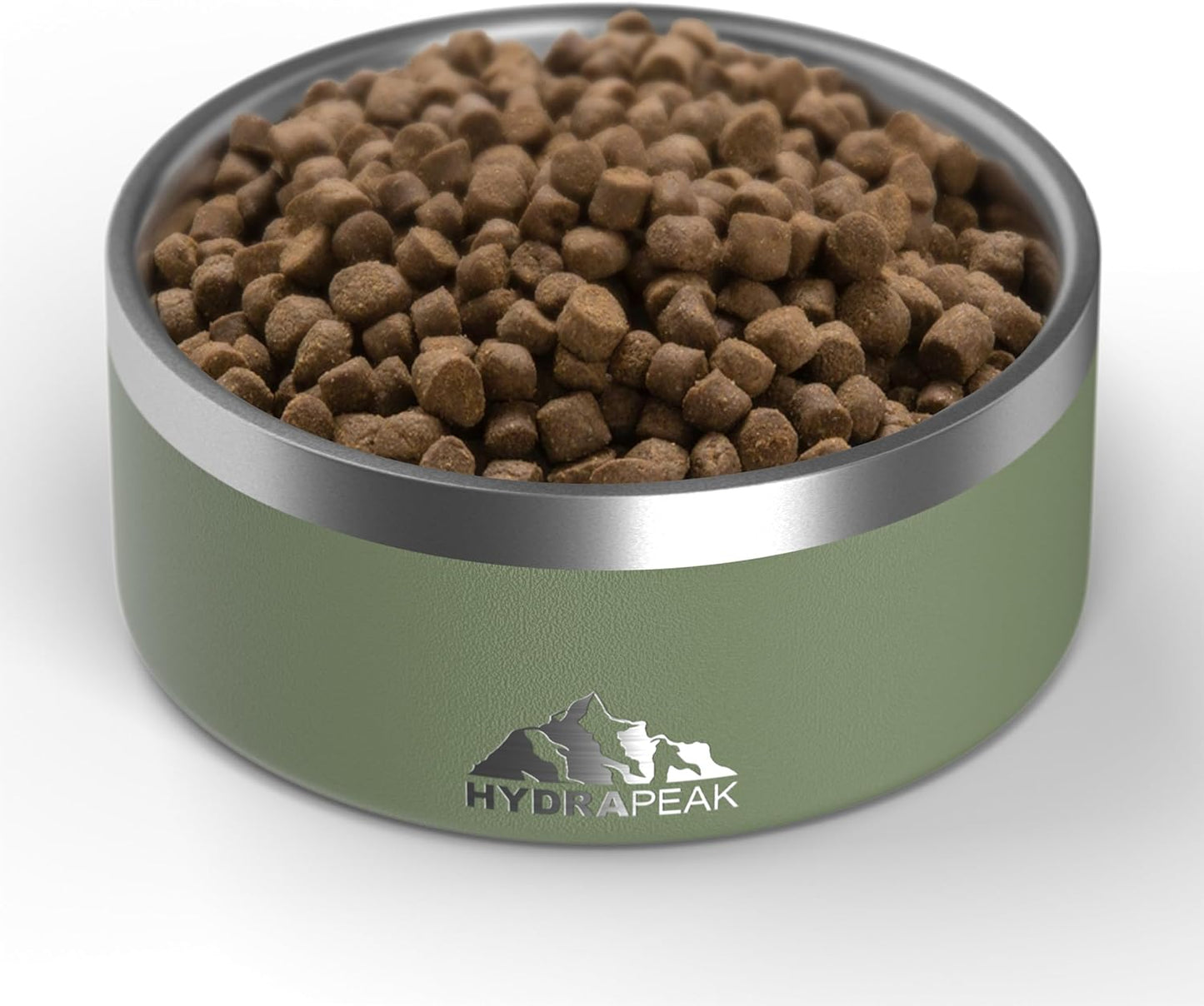 Hydrapeak Dog Bowl; Non Slip Stainless Steel; Water and Food Dish; Large Sized and Small Dogs; 32oz 64oz; Multiple Sizes; 4 Cup | Sage Leaf