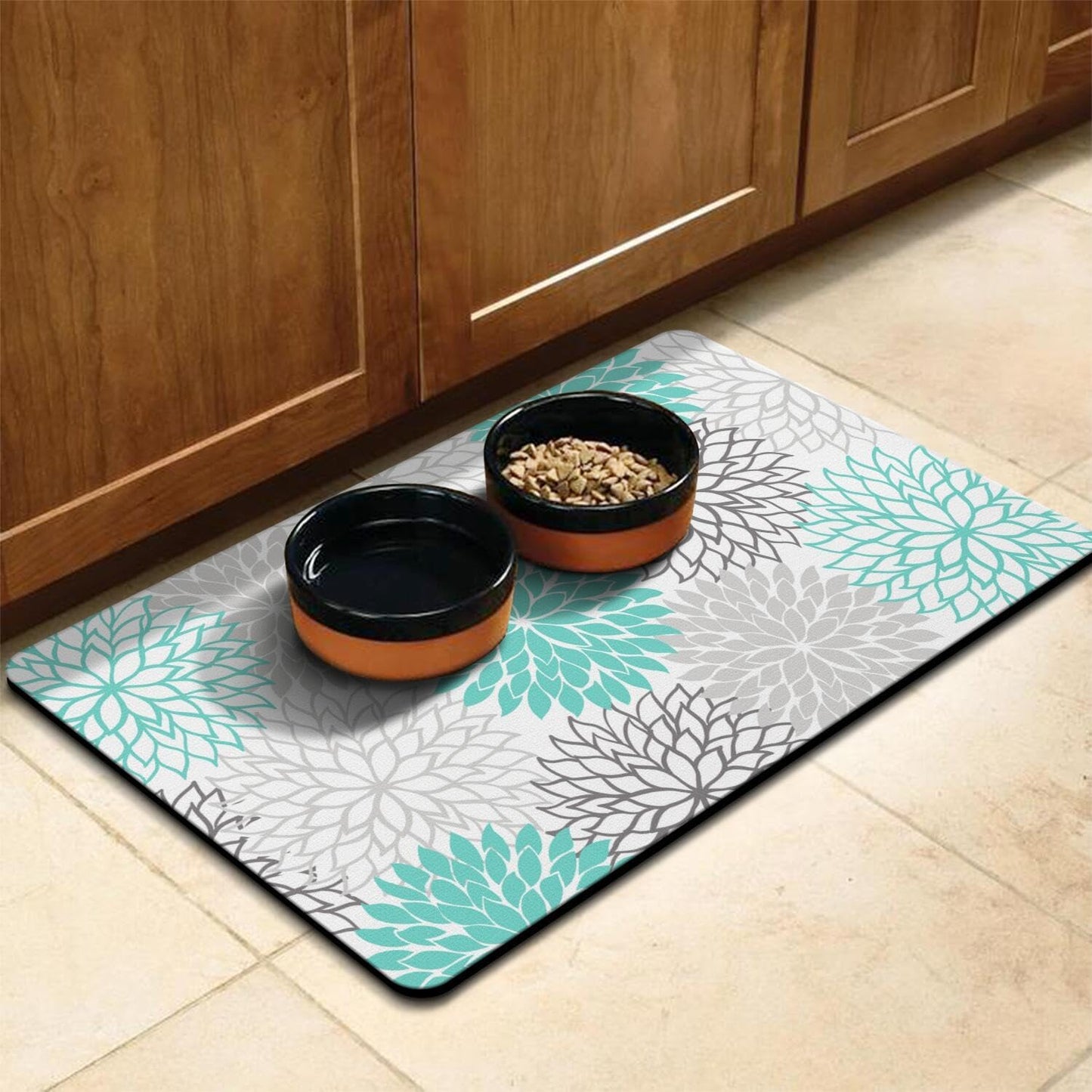 Pet Feeding Mat for Floors Waterproof Dog Mat for Food and Water Absorbent Quick Dry Non Slip mat for Cat Bowls