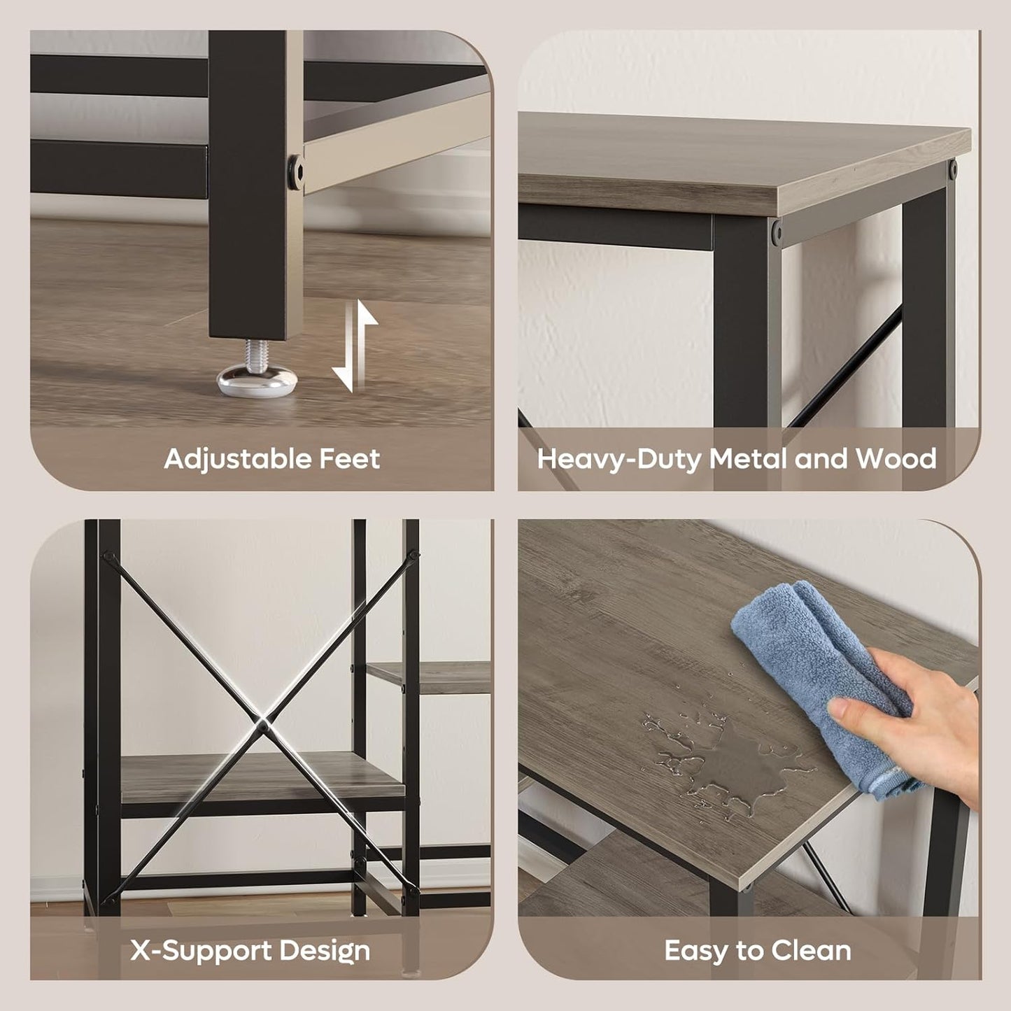 40-50 Gallon Fish Tank Stand with Charging Station, 36x19 Metal Aquarium Stand with 3-Tiers Adjustable Storage Shelves, 6-Legs Reptile Terrarium Stand, 660 LBs