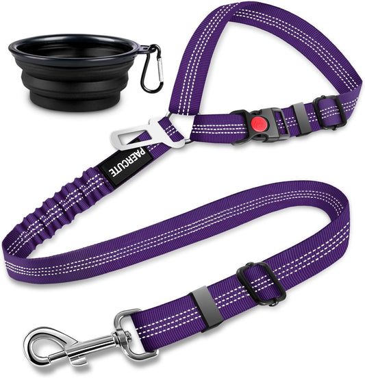 2 Piece Set Dog Seat Belt - Retractable Car Seatbelts, Adjustable Pet Restraint for Vehicle Headrest, Heavy Duty, Elastic & Durable Harness