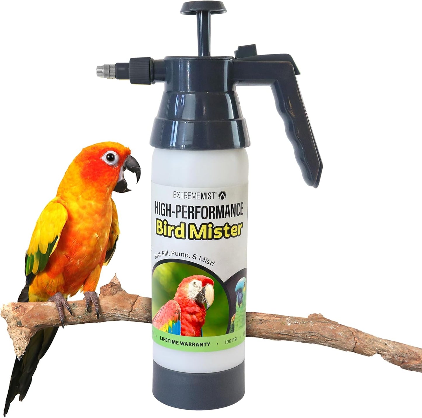 EXTREMEMIST High-Performance Bird Sprayer | Ultrafine Avian Pump Mister | Handheld Pet Bird Bath Mister | Adjustable Nozzle | Bird Cage Cleaner | Perfect for Macaws, Cockatiels, Parrots & More - 20oz