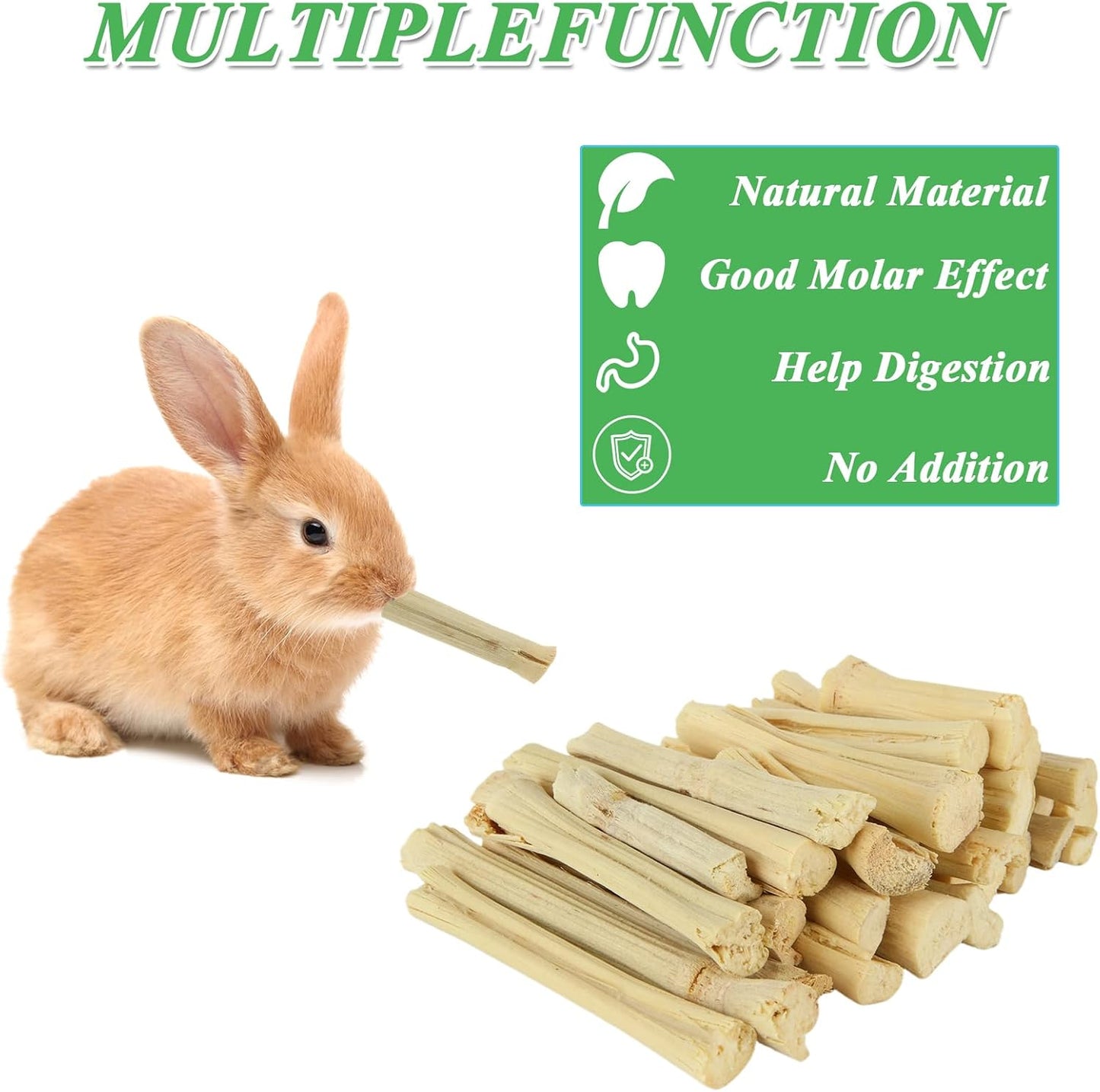 1000g/2.2lb Sweet Bamboo Sticks for Rabbits, Guinea Pig Chew Toys Bunny Toys for Rabbits Indoor, Teething Toy for Small Animals Rabbits, Hamsters, Chinchillas, Guinea Pigs