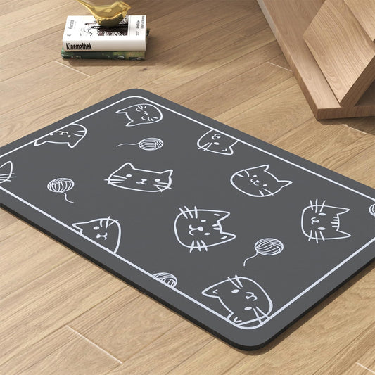 Pet Feeding Mat-Absorbent Dog Mat for Food and Water Bowl-No Stains Quick Dry Water Dispenser Mat-Dog Accessories Pet Supplies-Bowl for Messy Drinkers（Cats,12"x19"