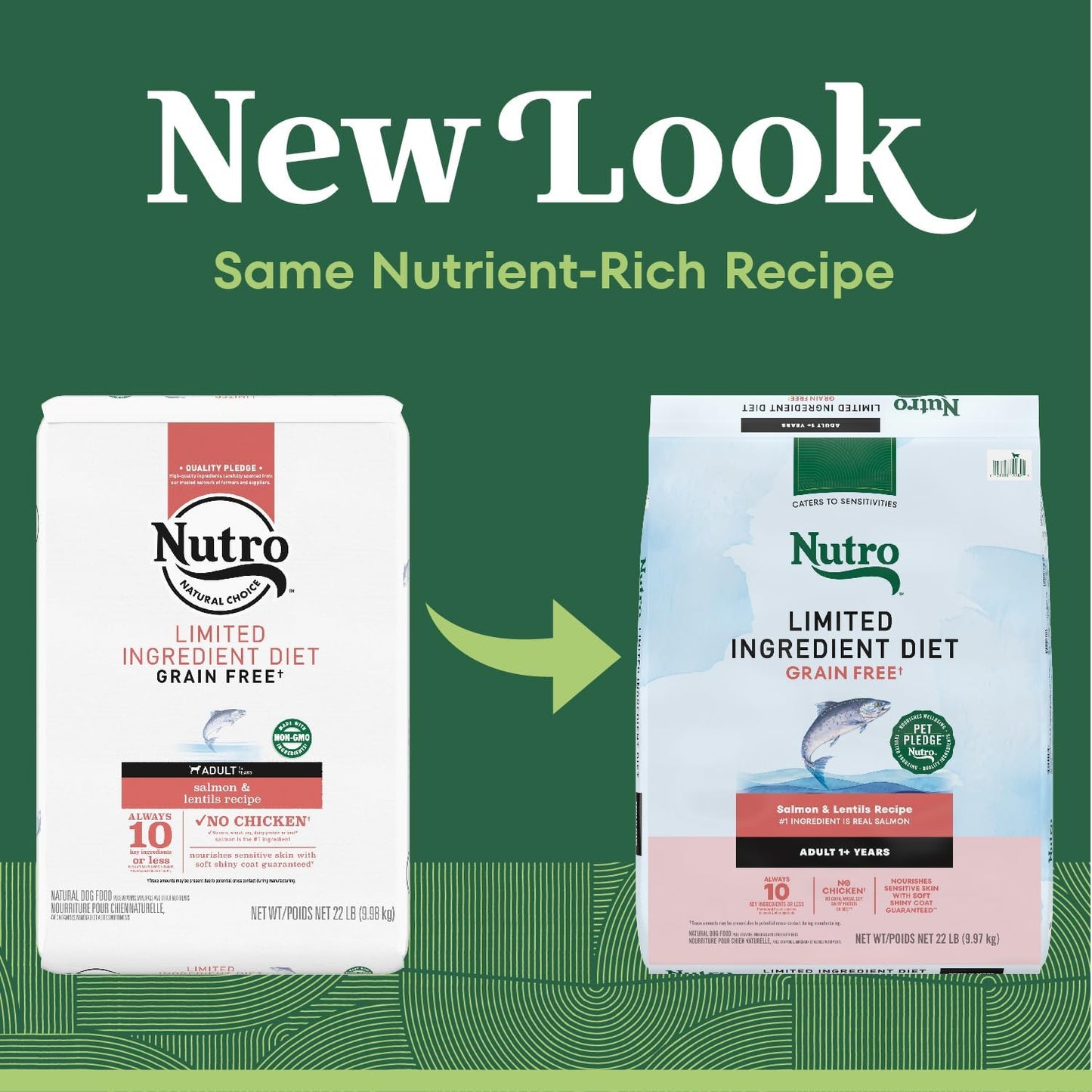 Nutro Limited Ingredient Diet Dry Dog Food, Salmon & Lentils Recipe, 22 lbs.