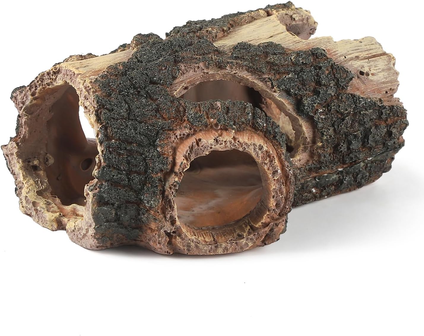 IBWell Aquarium Wood Fish Tank Decorations，Resin Fake Logs Terrarium DÉCor, Reptile Hide Aquarium Hideout for Fish Cave, Small Turtles, to 20 Gallon Tank