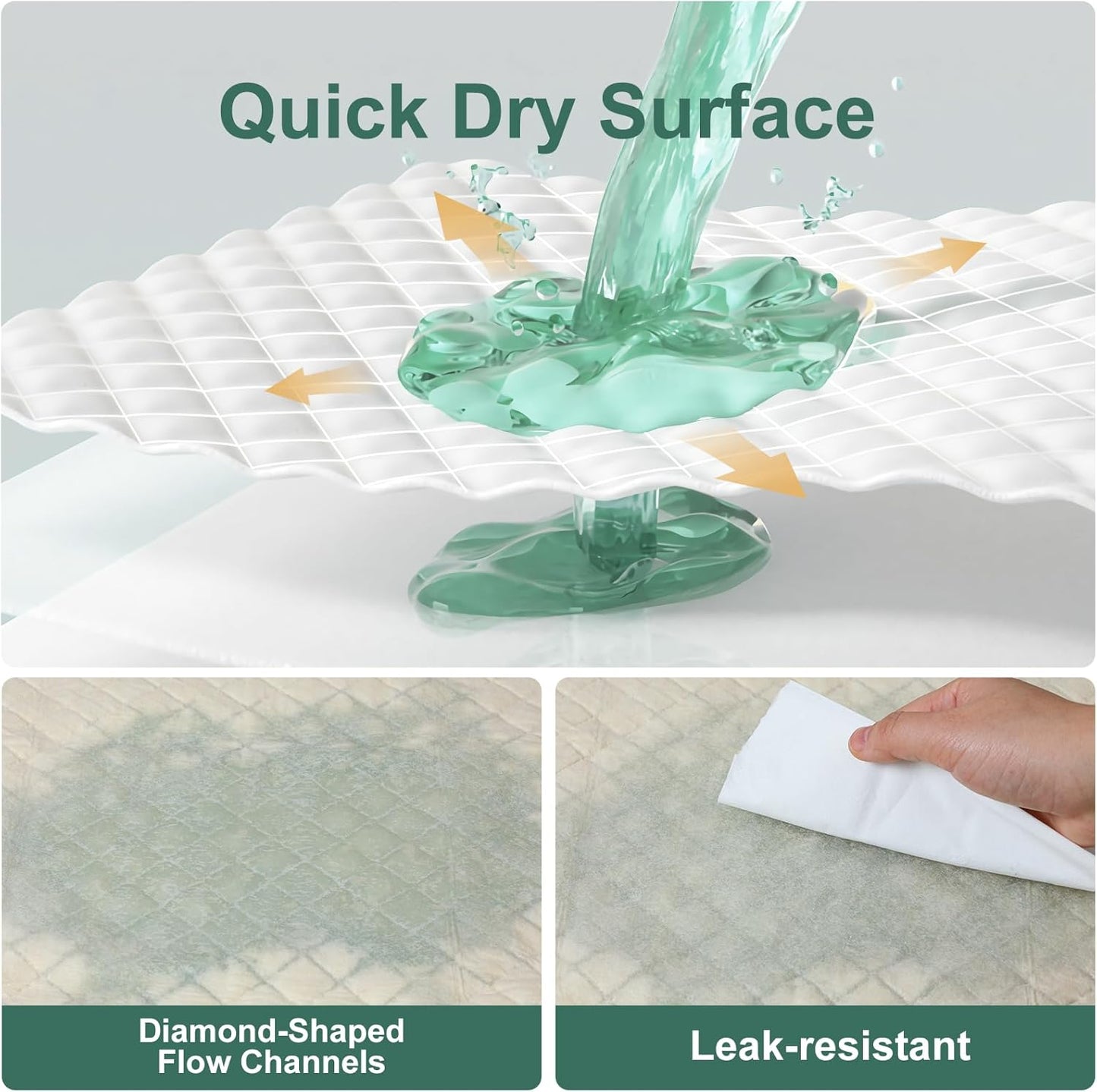 Gardner Pet Puppy Pee Pads Large 18"x24", 50 Count, Dog Pee Pads with Adhesive Sticky Tape, Max Absorbency, Leak Prevention Disposable Training Bed Pad for Doggie, Cats, Rabbits, Crate/Cage