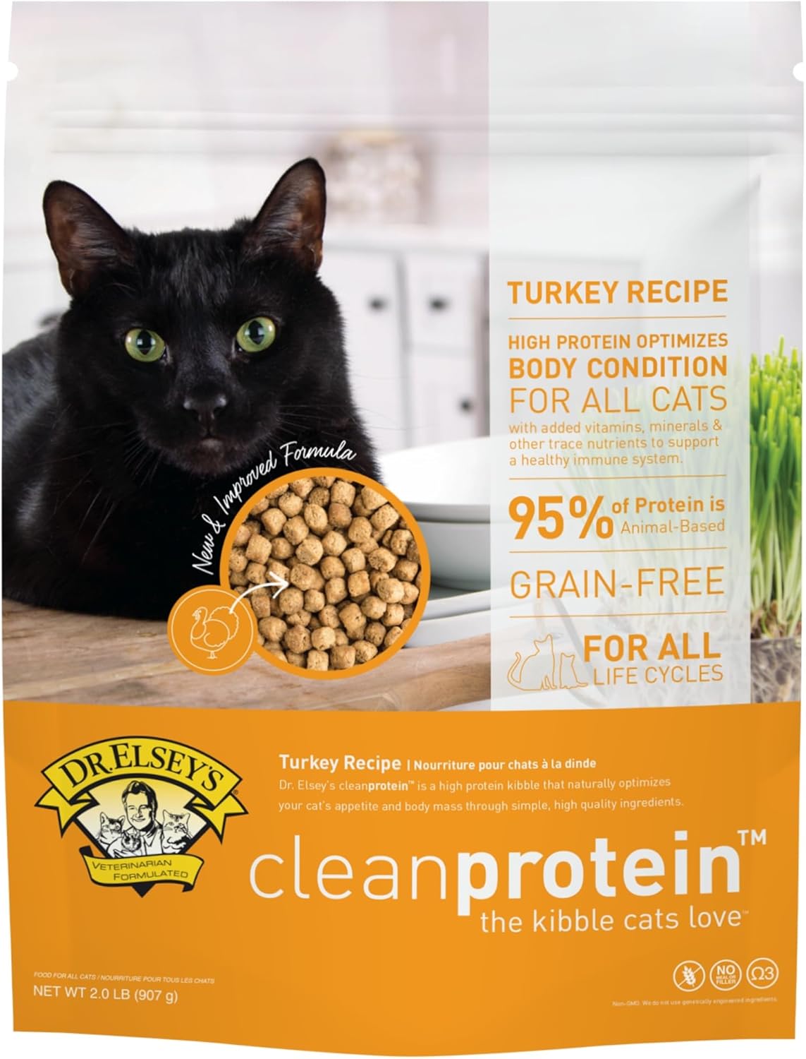 Dr. Elsey's cleanprotein Turkey Cat Kibble 2 lb. Bag