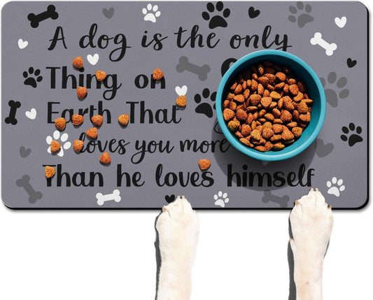 Pet Feeding Mat for Floors Waterproof Dog Mat for Food and Water Absorbent Quick Dry Non Slip mat for Cat Bowls