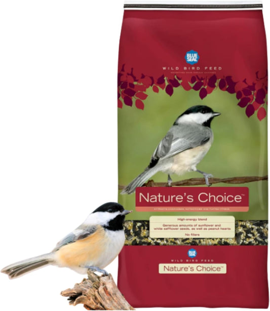 Blue Seal Nature's Choice Wild Bird Seed | High Energy Blend, Sunflower and White Safflower Seeds, No Filler | 20 Pound Bag