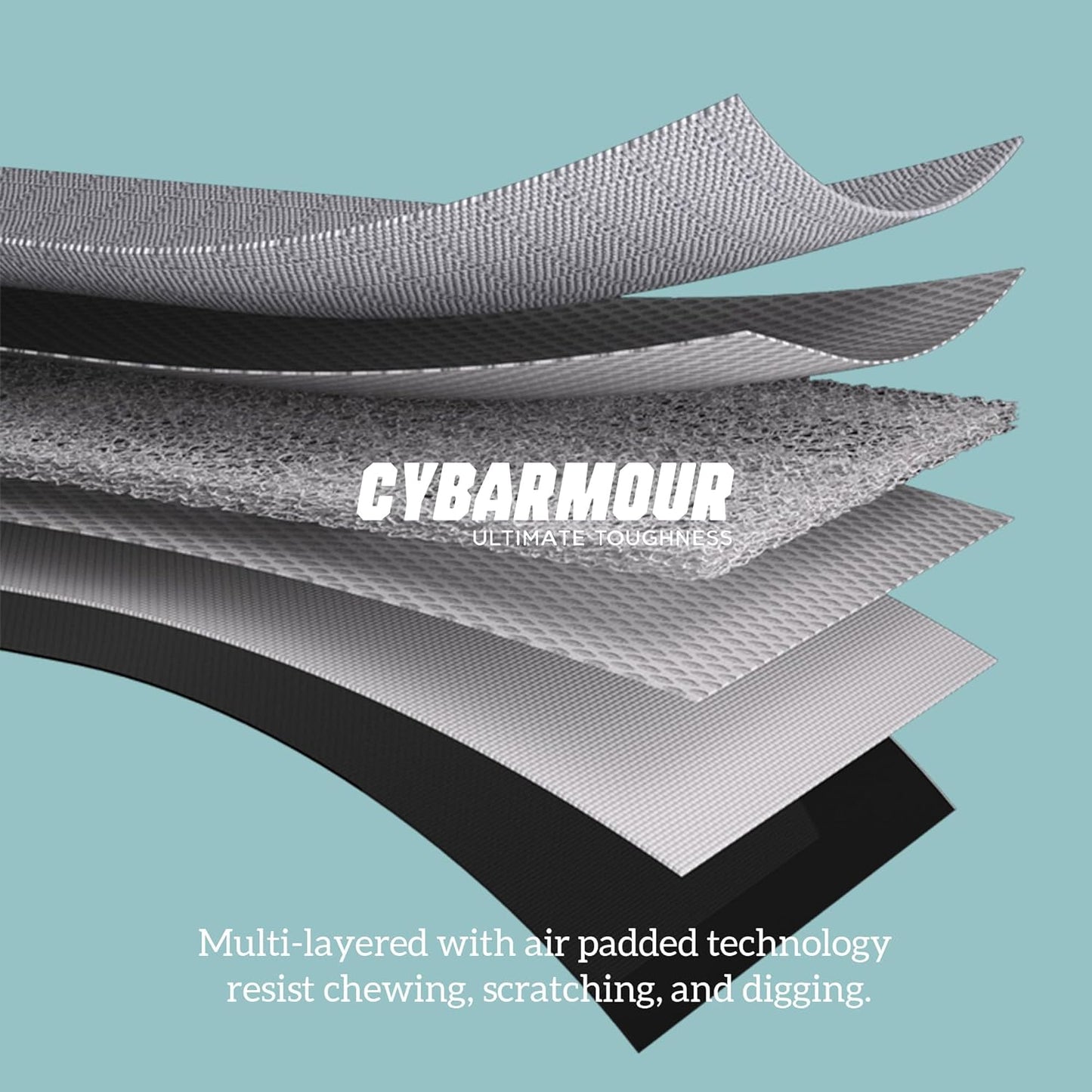 Cybarmour Indestructible Dog Bed - Outdoor Waterproof Chew Proof Dog Crate Pad - Orthopedic Kennel Mat for Aggressive Chewers - Large Breeds & Fits 36-Inch Crate - 35"x22", Limestone