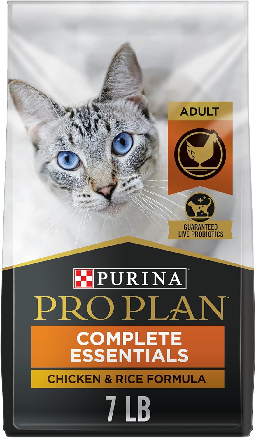 Purina Pro Plan High Protein Cat Food With Probiotics for Cats, Chicken and Rice Formula - 7 lb. Bag