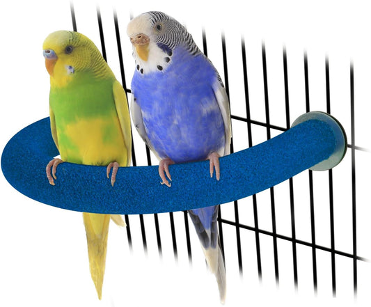 Rypet Parrot Perch Rough-surfaced - Quartz Sands Bird Cage Perches for Small Parakeets Cockatiels, Conures, Macaws, Parrots, Love Birds, Finches Cages Toy, U Shape