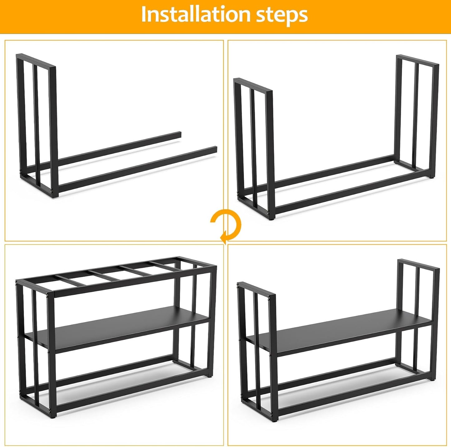 Akenow 55-75 Gallon Fish Tank Stand with Storage Shelf, 48.5 x14.9 x 29.2 Inch Aquarium Stand, Turtle Tank, Reptile Terrariums and Breeder Tank Stand,980LBS Capacity, Black