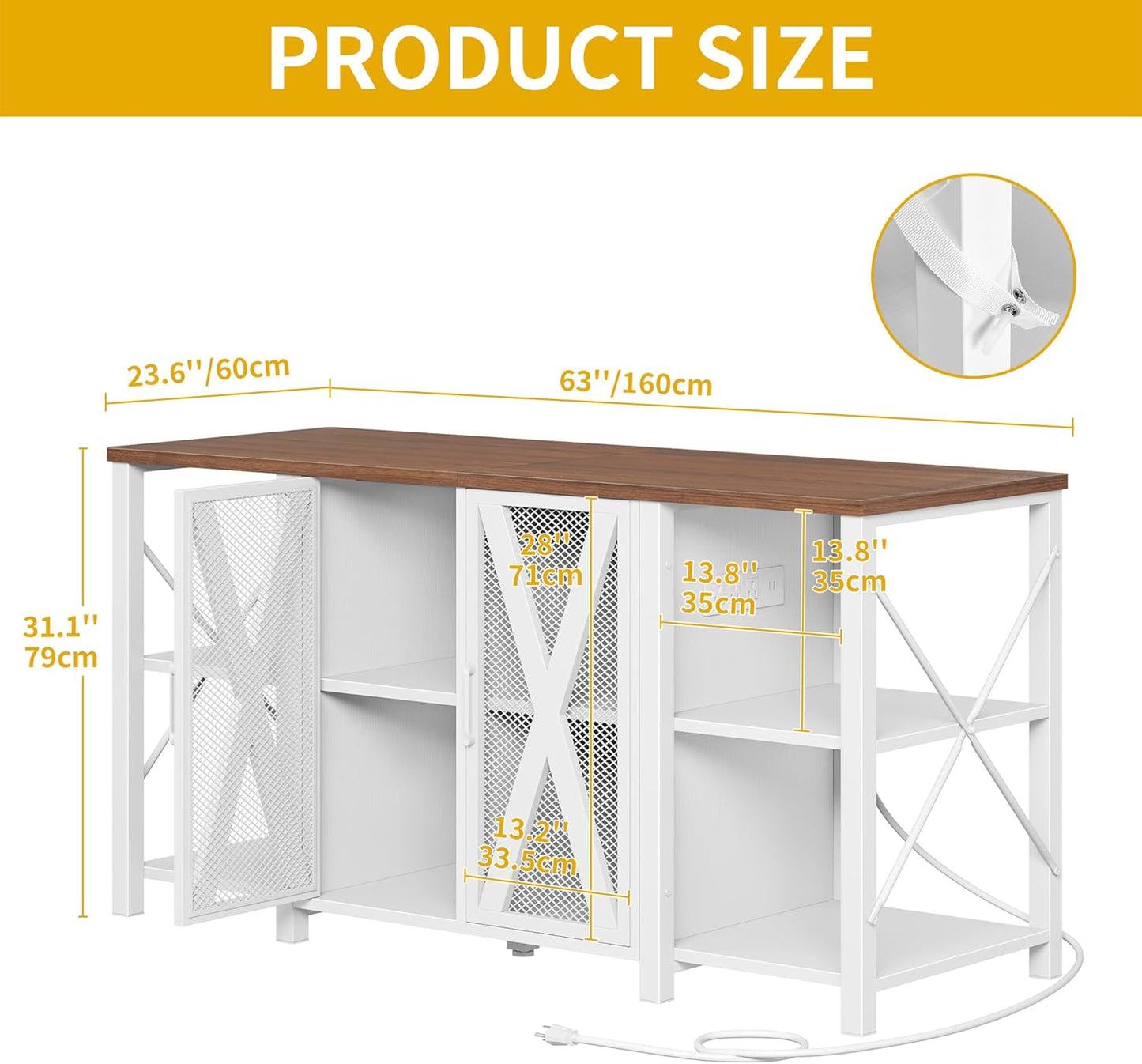 DWVO 75-120 Gallon Aquarium Stand with Power Outlet & LED Light, Cabinet for Accessories Storage - Heavy Duty Metal Fish Tank Stand Suitable for Turtle Tank, Reptile Terrarium, 2000LBS Capacity, White