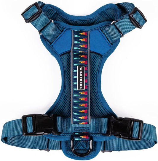Wilderdog Lightweight Dog Harness with Reflective Straps - Medium - Pacific Blue
