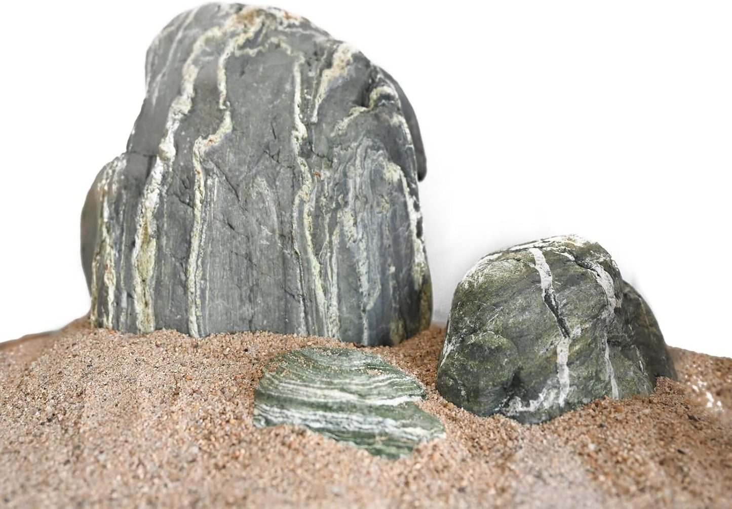 Aquarium Stone Green River Rock 40LB Rocks aquascaping Fish Tank Decor Rocks for Aquariums Fairy Gardens Model Railroads Dioramas Wargaming Mosaic Art（4-10inch / 7PCS）