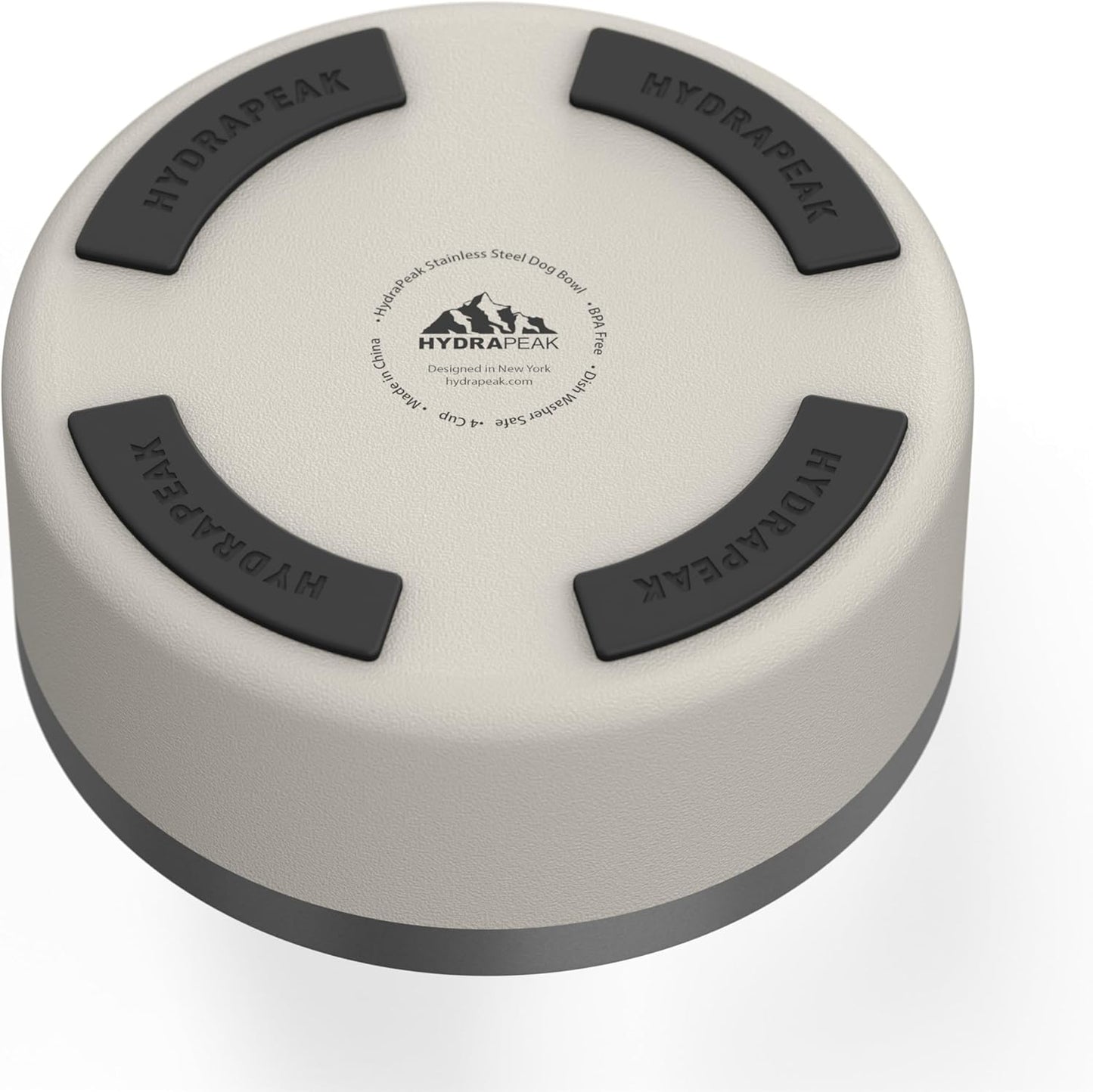 Hydrapeak Dog Bowl; Non Slip Stainless Steel; Water and Food Dish; Large Sized and Small Dogs; 32oz 64oz; Multiple Sizes; 4 Cup | Stone