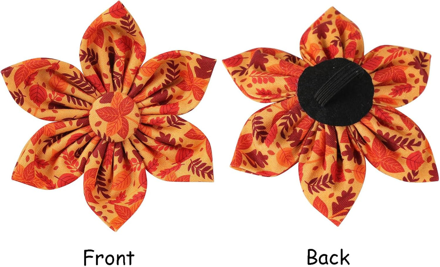 Lionet Paws Dog Collar with Flower - Cute Cotton Adjustable Flower Dog Collar with Metal Buckle for Medium Dog Girl Gift, M, Neck 13.5-22in