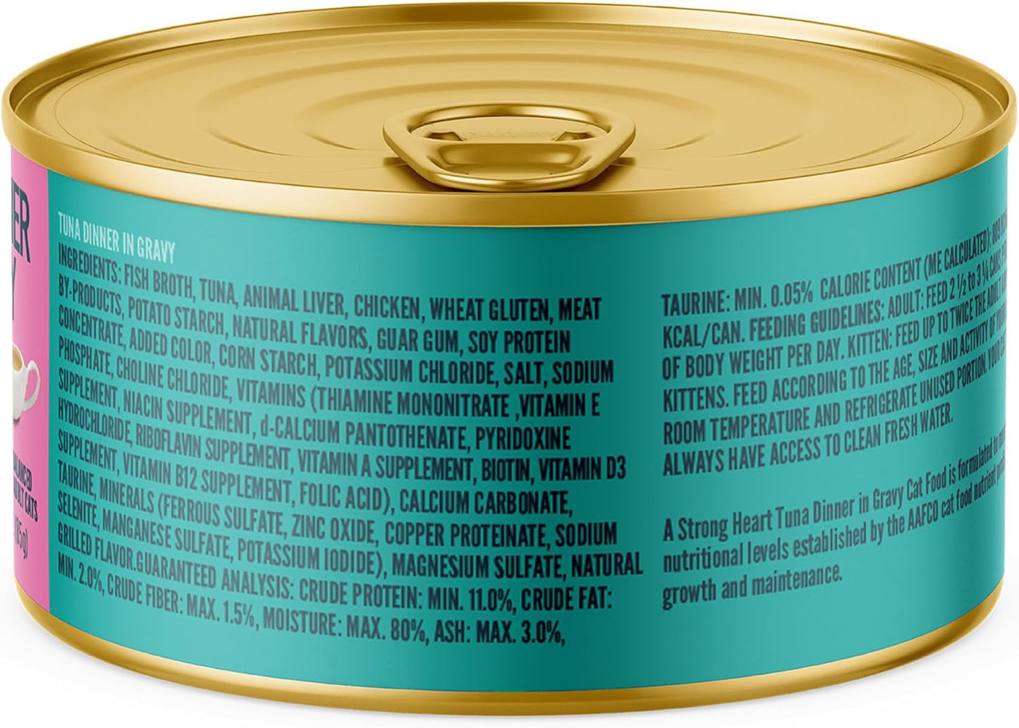 A Strong Heart Canned Wet Cat Food, Tuna Dinner in Gravy - 3 oz Cans (Pack of 24), Made in The USA with Real Tuna