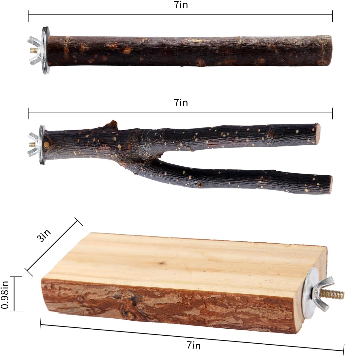 Bird Toys Parakeet Perch Budgie Perch Wood Stand Fork Toys Multi-Branch Perch Platform Toy for Small Conures,Cockatiel,Parrotlet,Lovebird,Parrot,Finches