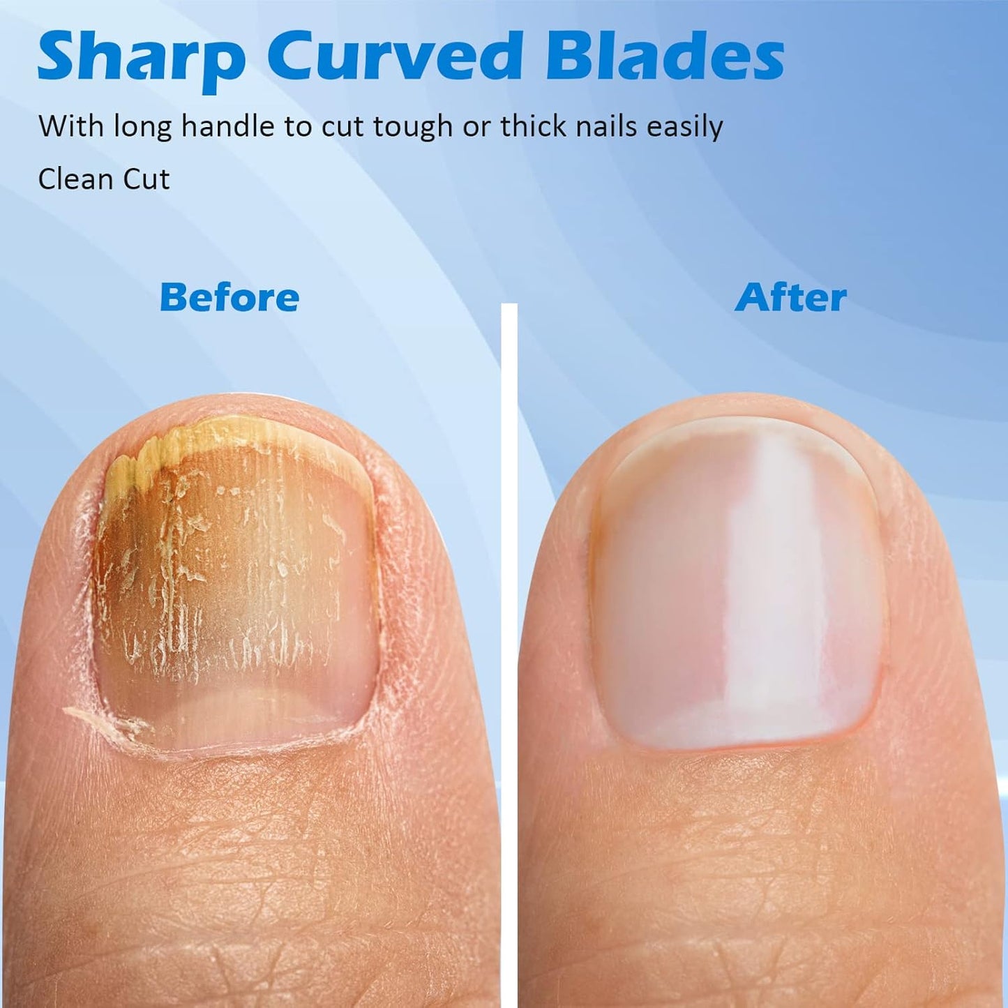 GLAMFIELDS 3pcs Nail Clippers Set, Black Stainless Steel Slanted Edge Nail Clipper & Fingernail & Thick Toenail Trimmer for Men and Women