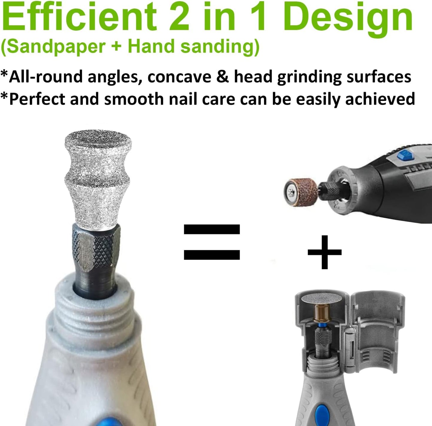 Diamond Dremel Nail Grinder Bits for Pets, Diamond Pet Nail Grinder Wheel can Perfect Work with Dremel Sanding Drums for Large Dogs & Small Dogs & Animal Nail Care,80 Grit Home Grinder Tools