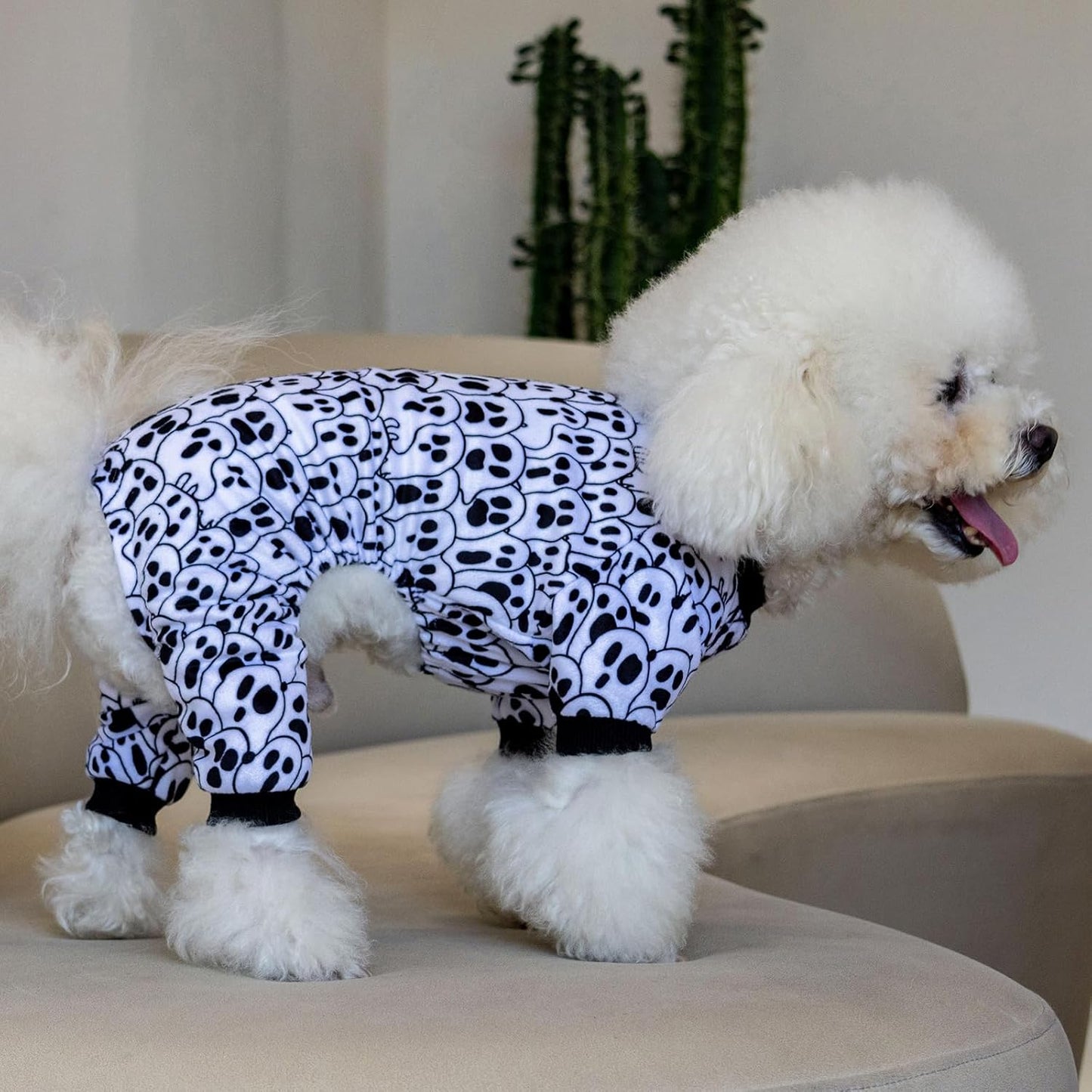 CuteBone Small Dogs Outfit Soft Puppy Onesies Pjs Halloween Dog Pajamas Pet Coat Cat Apparel Comfy Doggie Jumpsuit Bodysuit for All Seasons P300S