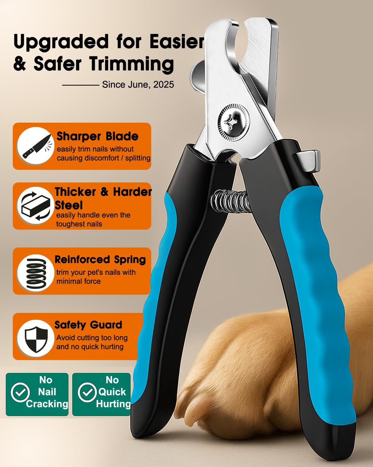 Dog Nail Trimmers and Dog Nail Clippers Kit, Whisper Quiet Electric Grinder with Light, for Small, Medium, Large Dogs, Cats Toenail Grooming, 3 Speeds
