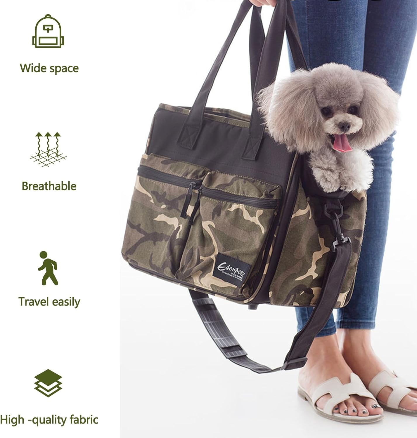 Cat Carrier Bag, Foldable Pet Bag Airline Approved, Pet Travel Carrier for Medium Cats Small Cats Dogs, Sturdy Transport Carriers Long Trips(Brown)