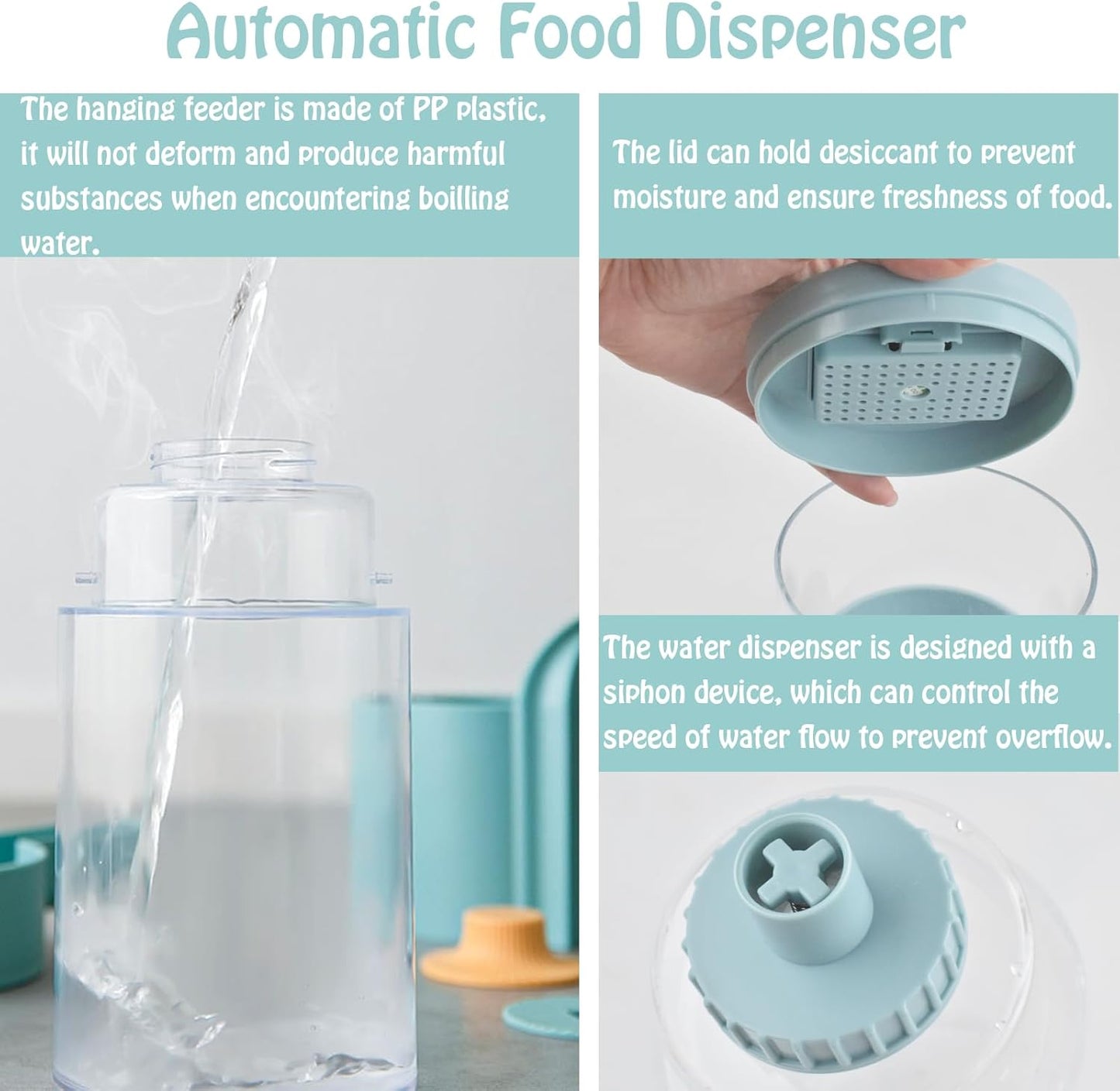 Hanging Automatic Rabbit Food Water Dispenser, Auto Dog Kennel Water Dispenser 35OZ Gravity Bunny Feeder, Dog Cage & Crate Water Dispenser for Rabbit Guinea Pig Hedgehog Ferret Kitty Puppy