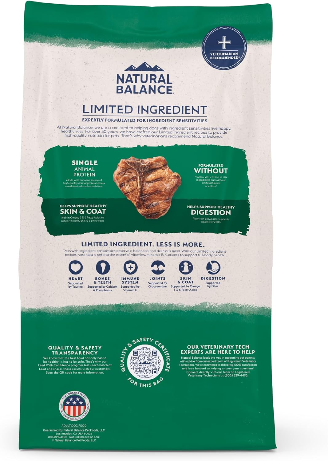 Natural Balance Limited Ingredient Adult Dry Dog Food with Healthy Grains, Lamb & Brown Rice Recipe, 24 Pound (Pack of 1)