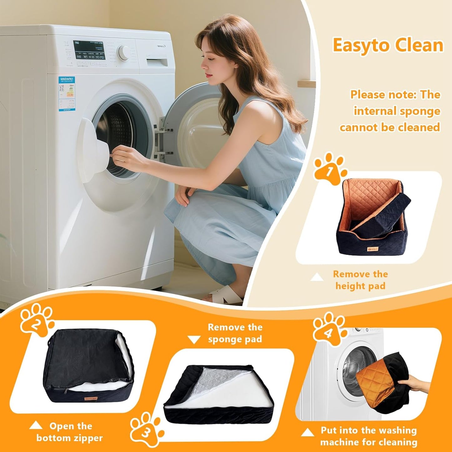 Dog Car Seat for Small/Medium Dogs Under 40lbs, Dog Booster Car Seats Memory Foam and Velvet, Detachable and Washable Pet Booster Carseats with Clip-On Satebelt and Storage Bag.(Black/Brown)