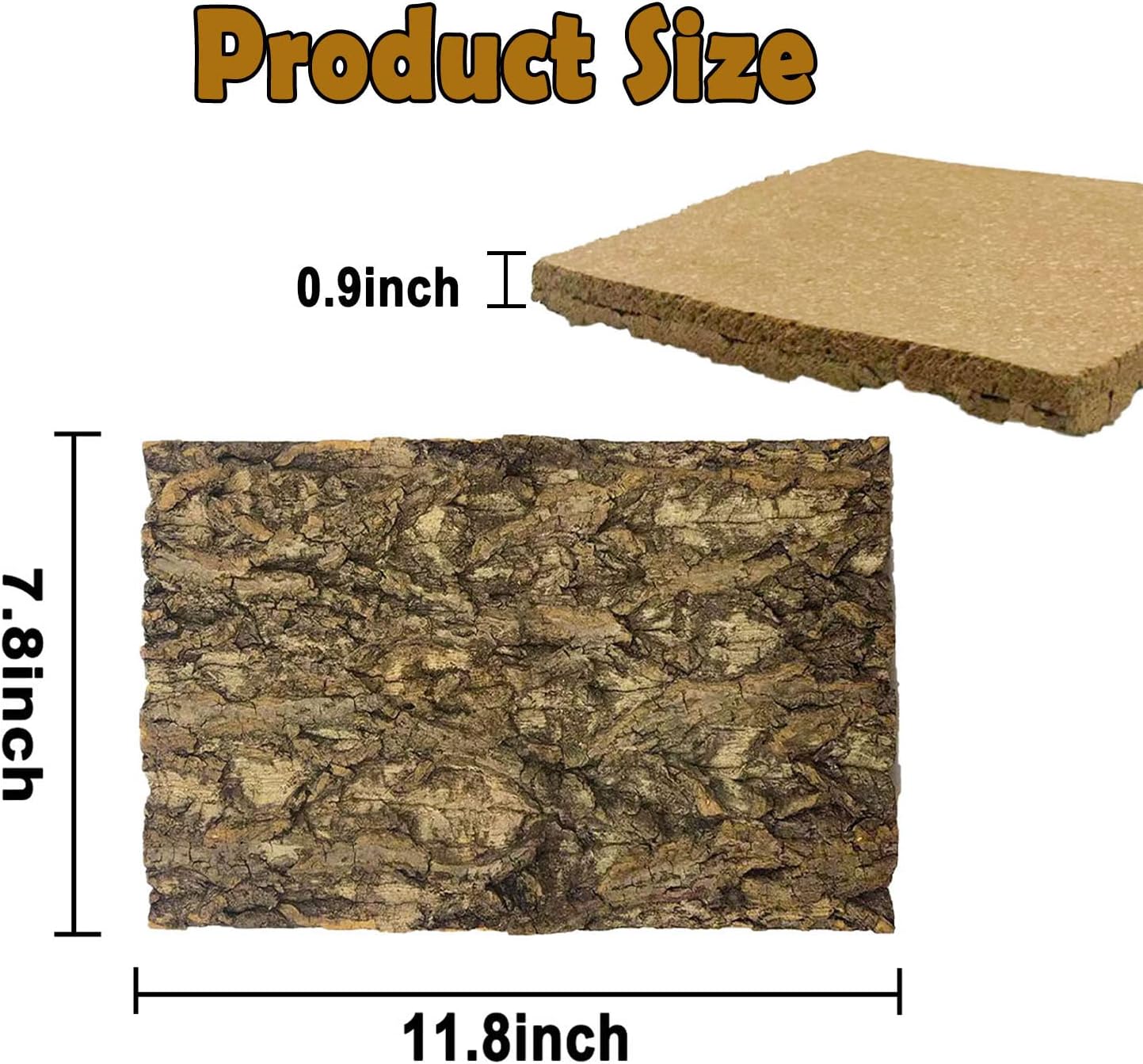 Tfwadmx 2Pcs Terrarium Cork Bark Background, 11.8"x7.8" Thickened Reptile Tank Tree Backdrop Wall Decor Habitat Climbing Mat Decoration for Lizard, Turtle, Gecko, Bearded Dragon, Frog, Chameleon