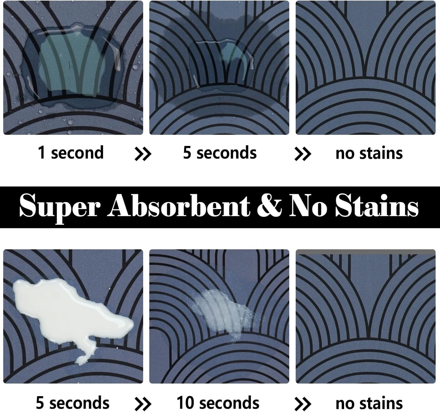 Dog Food Mats for Floors Absorbent, Pet Cat Food Mat - Quick Dry Dog Bowl Mats for Food and Water, Eco-Friendly Boho Pet Supplies