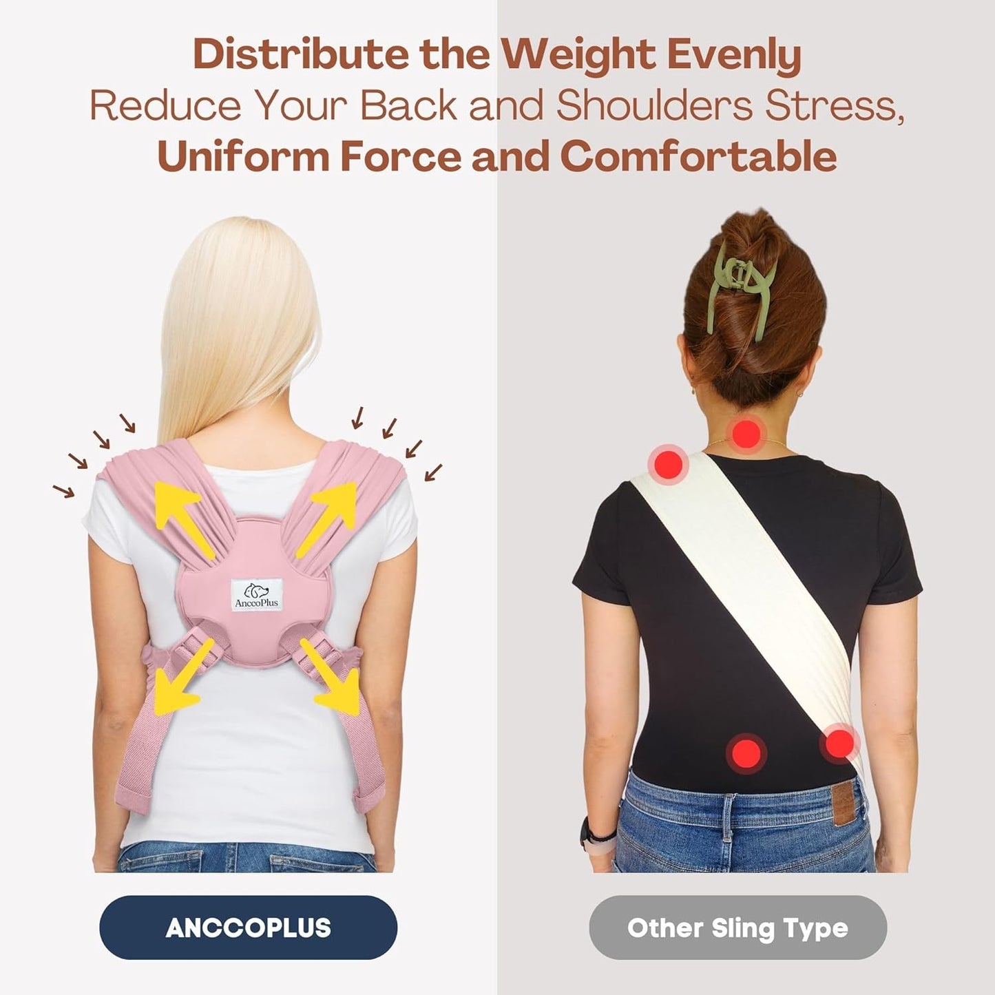 Dog Carriers for Small Dogs, Front Facing Dog Sling Carrier, Hands Free Cat Carrier, Size Adjustable, Reducing Back Pain, Premium Cotton, Safe and Soft Dog Carrier (Regular, Light Pink)