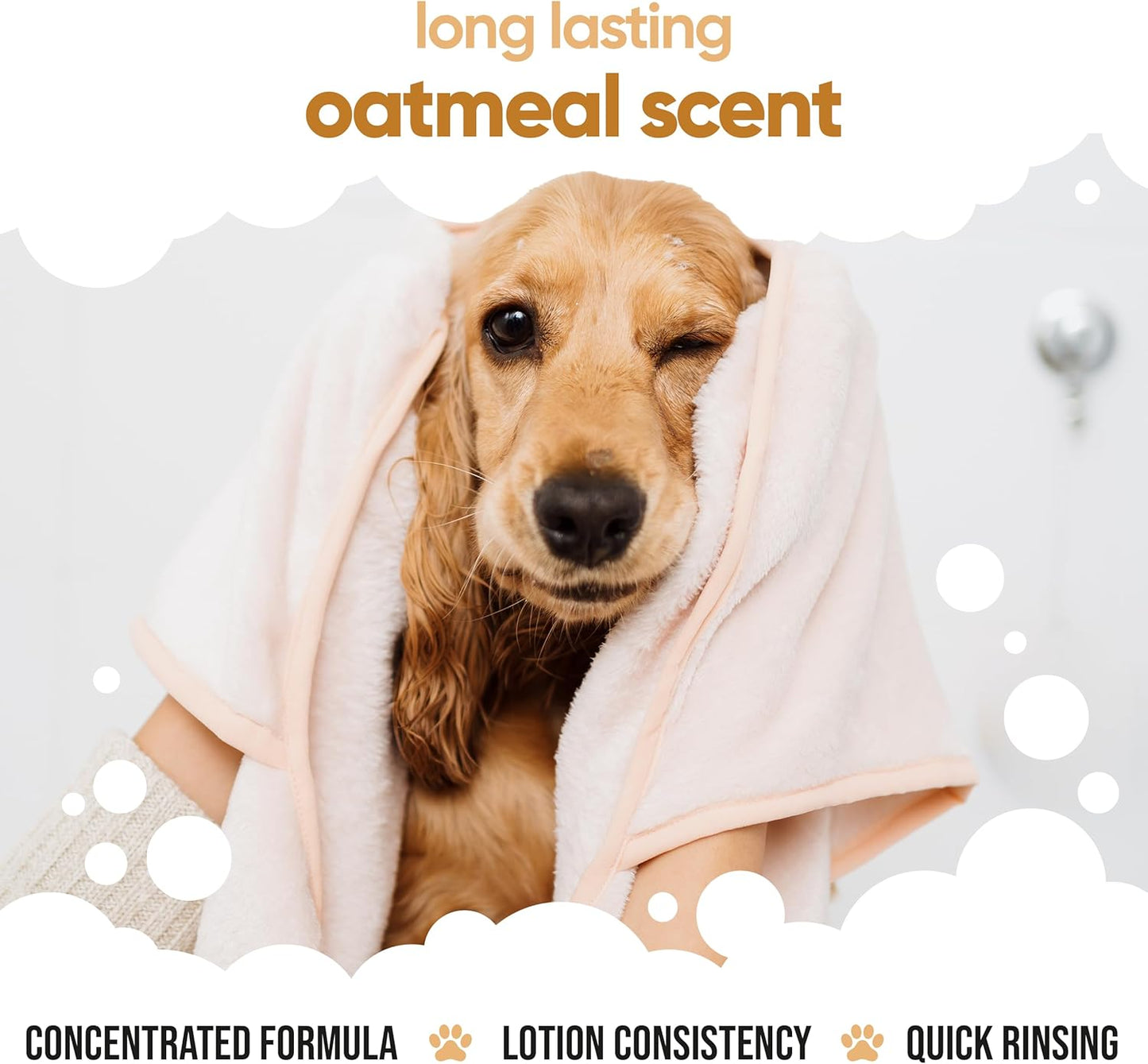 Oatmeal Dog Conditioner (169.07oz) Made with Aloe Vera, Argan Oil & Pro Vitamin B5 to Detangle Matted Coats & Relieve Sensitive & Itchy Skin, Suitable for Puppies from 8 Weeks, Vegan