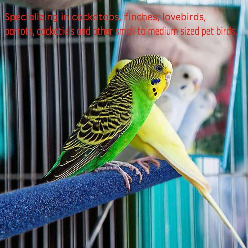10 PCS Parrot Perch Stand Bird Perch Stand Toy Colorful Paw Grinding Stick Cage Wooden Parakeet Perch Accessories for Cockatiels （7.87in/0.59in）