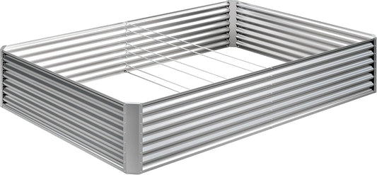EKX 8x4x2FT Galvanized Raised Garden Bed, Raised Garden Bed Kit-Metal Planter Box Outdoor,Planting for Vegetables, Fruits,Herbs, Flowers-Slive